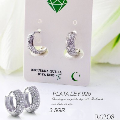 Cadnongas rosadas en plata ley 925 GR 3.5