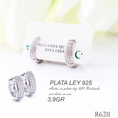 Candongas en plata ley 925