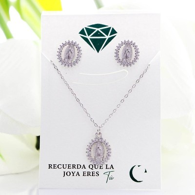 Set de la virgen  en plata ley 925