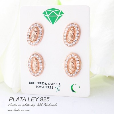 Aretes de la virgen en plata ley 925
