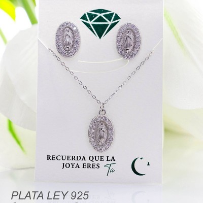 Set de la virgen  en plata ley 925