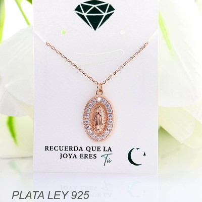 Collar con imagen de la virgen en plata ley 925