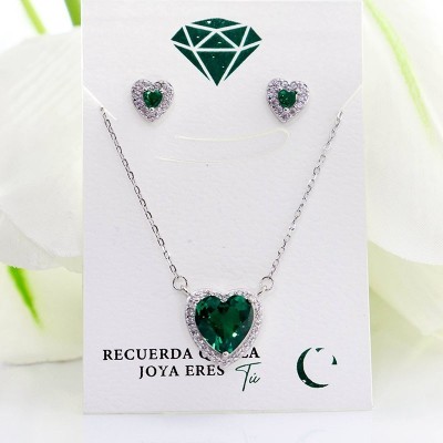 Collar en forma de corazón en plata ley 925