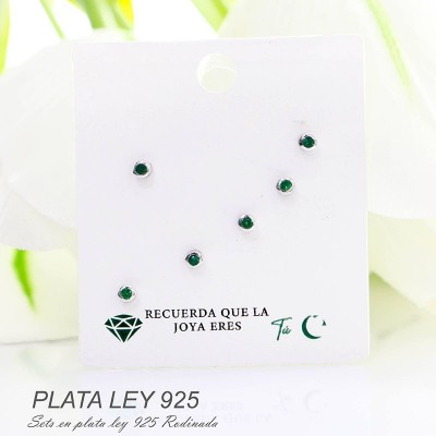 Aretes en plata ley 925