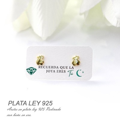 Aretes de oso en plata ley 925