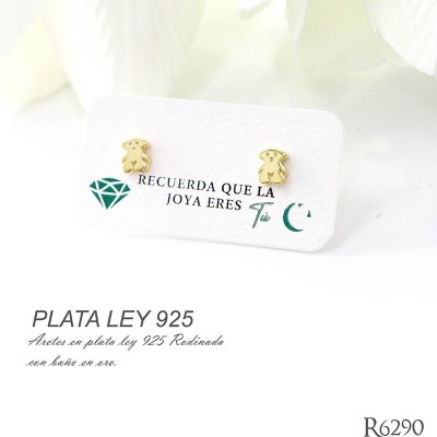 Aretes de oso en plata ley 925