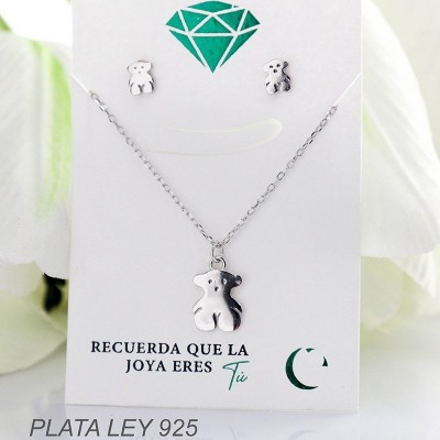 Set de oso en plata ley 925