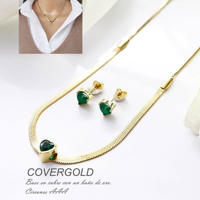 Collar de corazón en covergold