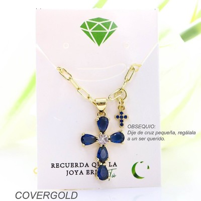 Collar con dije de cruz en covergold