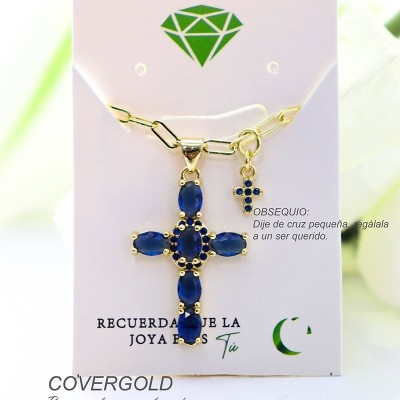 Collar con dije de cruz en covergold
