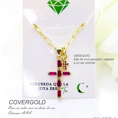 Collar con dije de cruz en covergold