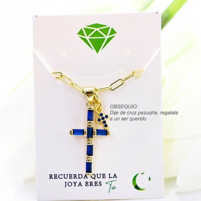 Collar con dije de cruz en covergold