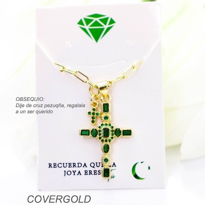 Collar con dije de cruz en covergold