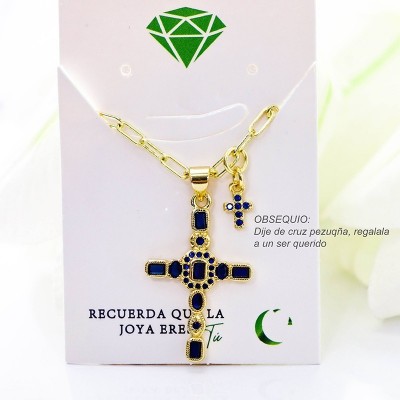 Collar con dije de cruz en covergold