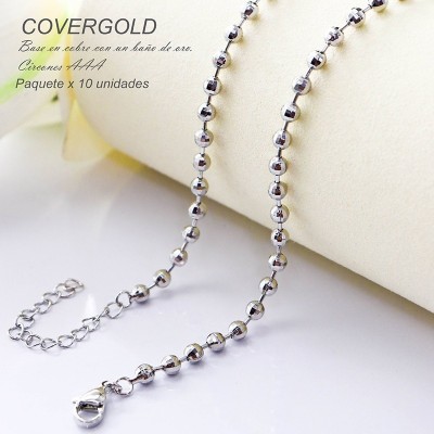 Cadena de balines en covergold paquete x 10