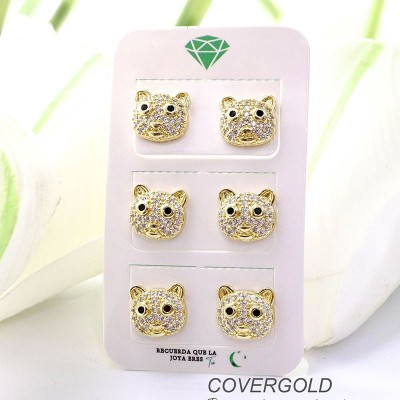Aretes de oso paquete x 3 en covergold