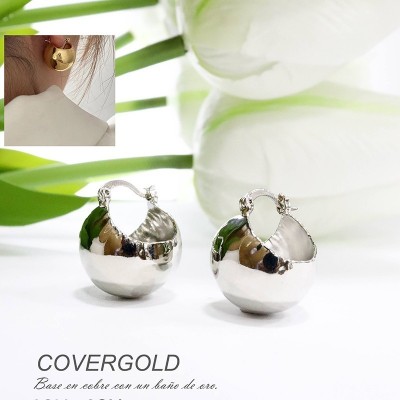 Aretes chunky en Rodio
