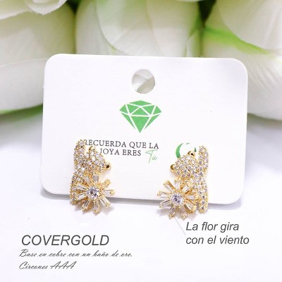 Aretes de oso en covergold