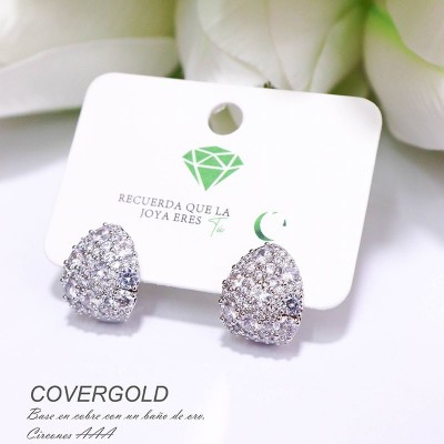 Aretes con circones en covergold