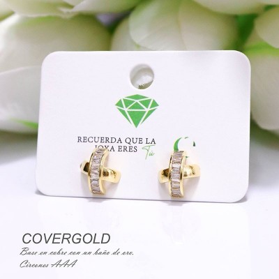 Aretes con circones en covergold