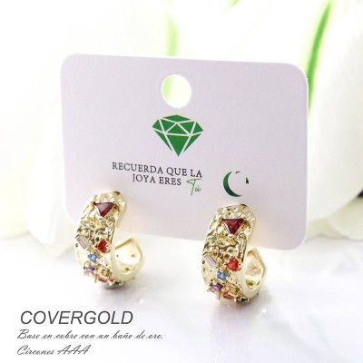 Aretes con circones en covergold
