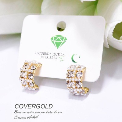 Aretes con circones en covergold