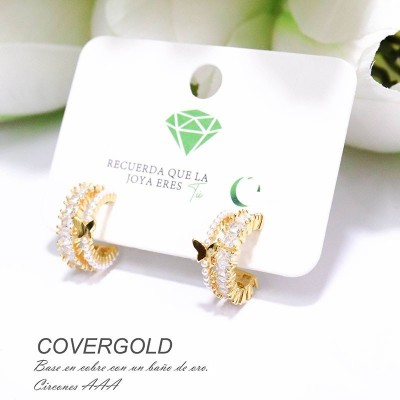 Aretes con circones en covergold