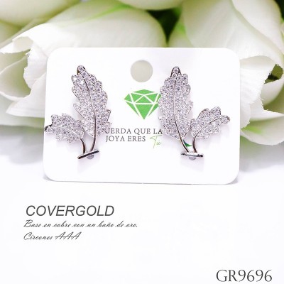 Aretes de flor circones en covergold