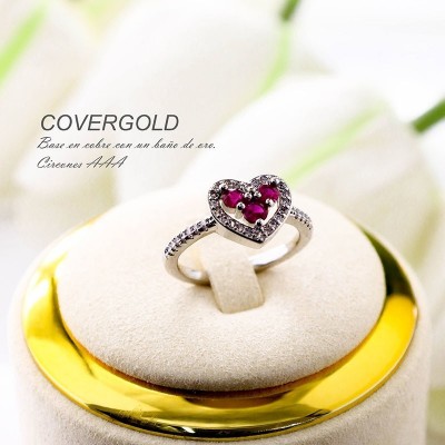 Anillo de circones en covergold