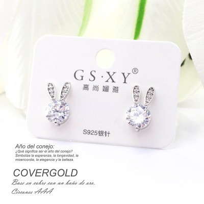 Aretes de conejo en covergold
