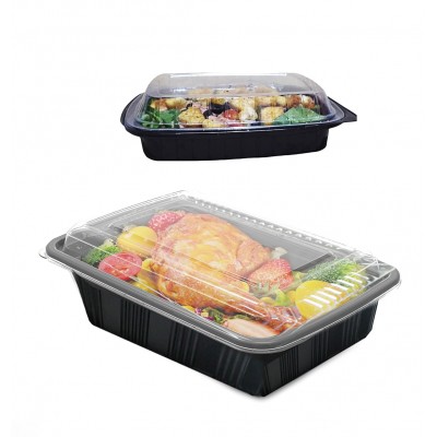 Recipiente para comida negra paquete x 50