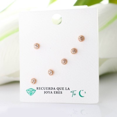 Aretes en plata ley 925 con baño en Rodio