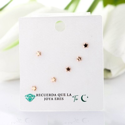 Aretes de estrella en plata ley 925 con baño en Rodio