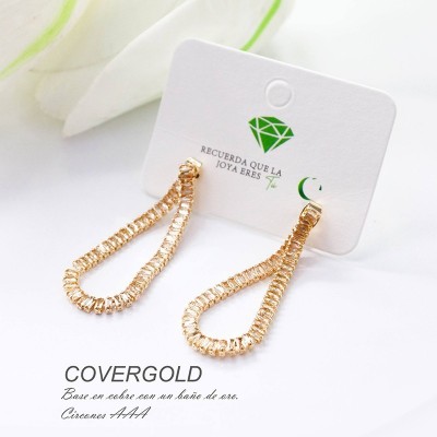 Aretes en covergold con baño en Rodio