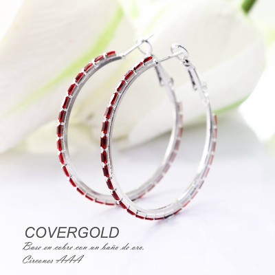 Aretes en covergold con baño en Rodio