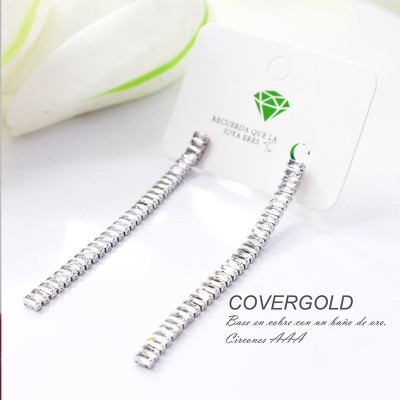 Aretes en covergold con baño en Rodio