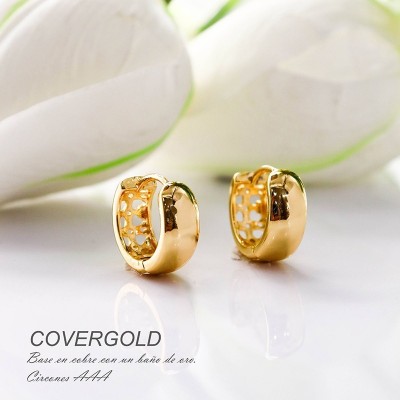 Aretes en covergold con baño en Rodio