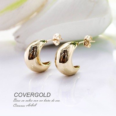 Aretes en covergold con baño en Rodio