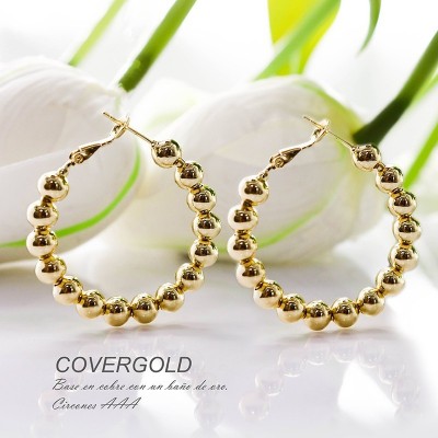 Aretes en covergold con baño en Rodio