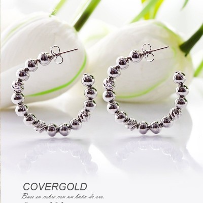 Aretes en covergold con baño en Rodio