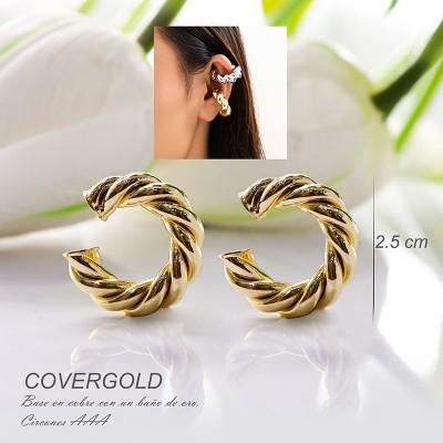 Earcuff en covergold con baño en Rodio