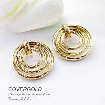 Aretes en covergold con baño en Rodio