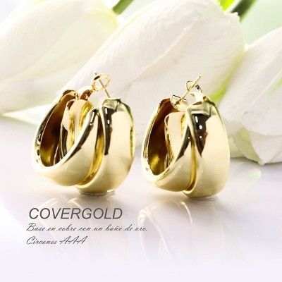 Aretes en covergold con baño en Rodio