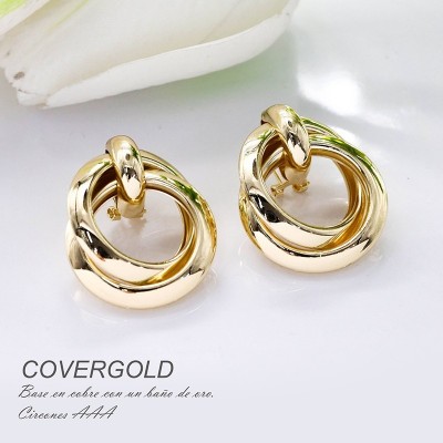 Aretes en covergold con baño en Rodio