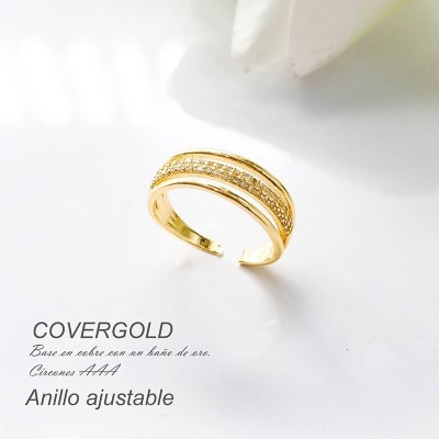 Anillo en covergold con baño en Rodio