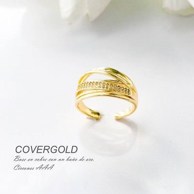 Anillo en covergold con baño en Rodio