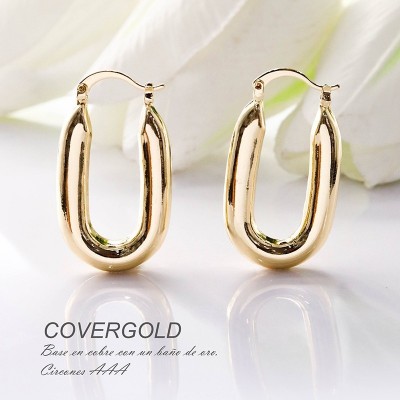Aretes en covergold con baño en Rodio