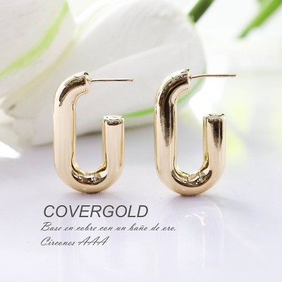 Aretes en covergold con baño en Rodio