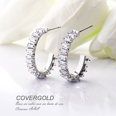 Aretes en covergold con baño en Rodio
