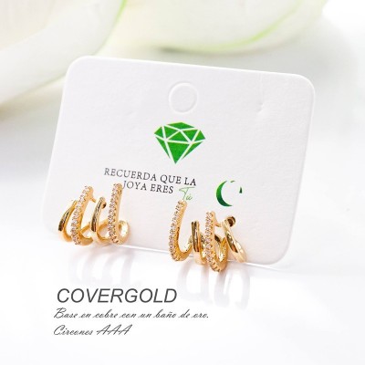 Aretes en covergold con baño en Rodio